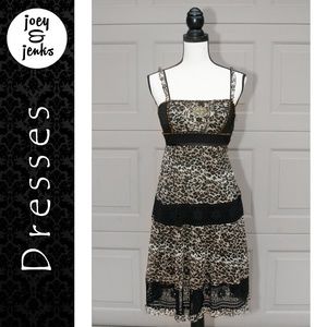 Designer Sue Wong Leopard Embellished Silk Dress 4